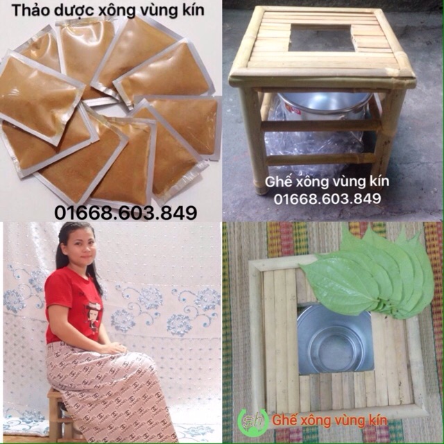 Combo ghế xông, xô, thảo dược xông