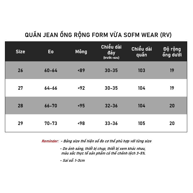 Quần Jean Ống Rộng Nữ RT05 Sofmwear