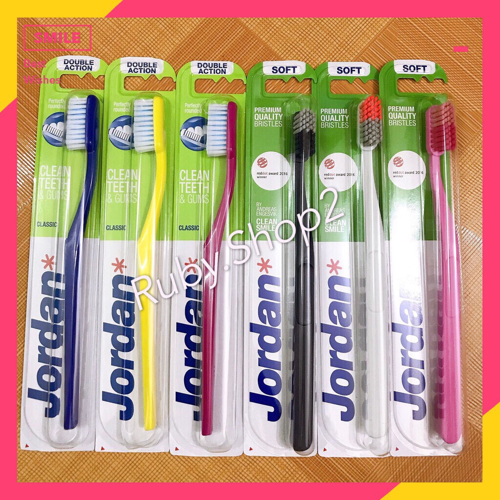 Bàn Chải Đánh Răng JORDAN Double action Classic &amp; Clean Smile Soft Hàng Malaysia