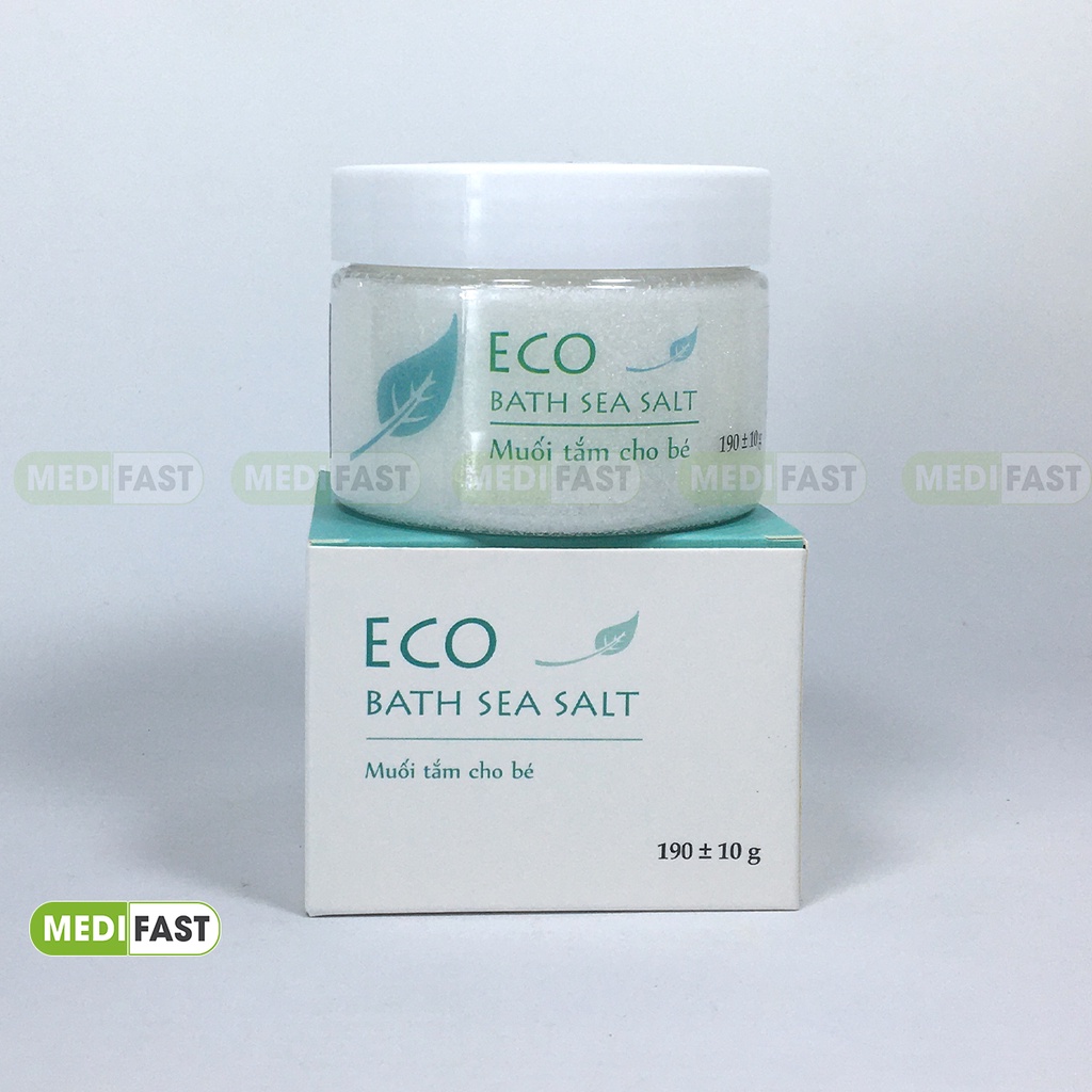 Muối tắm cho bé - Eco Bath Sea Salt - Hộp 200g từ thảo dược tía tô và tinh dầu tràm gió, giảm rôm sẩy, mẩn ngứa cho trẻ