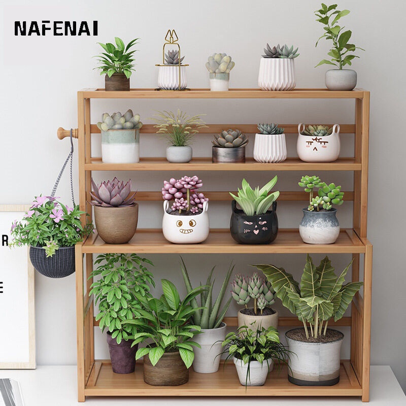 Kệ đựng đồ NA FEN AI để bàn bằng gỗ tre trang trí nhà cửa/ văn phòng