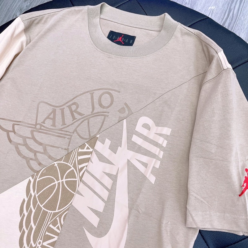 Áo Tee Travis Scott Cactus Jack x Jordan T-Shirt Khaki/Desert, áo thun Travis Scott Jordan 6