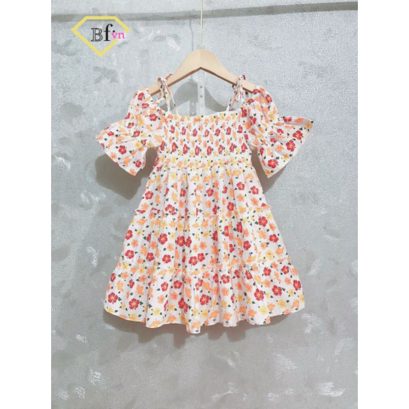 ĐẦM VÁY SIZE TO VẢI MỀM NHẬP HAIVANCO bé gái  15 đến 42 kg họa tiết hoa nhí tay rớt vai hai dây mềm mại thoáng mát