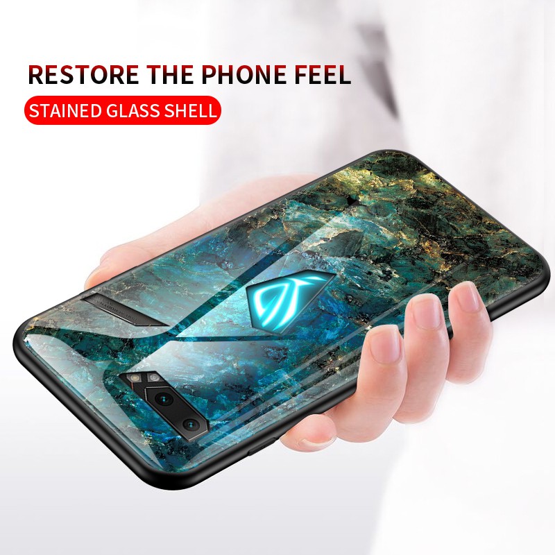 Ốp Điện Thoại Kính Cường Lực Cứng Họa Tiết Cẩm Thạch Cho ASUS ROG Phone II 3 5 Pro ASUS ROG 5 Ultimate Phone 3S ZS660kl ZS661KS