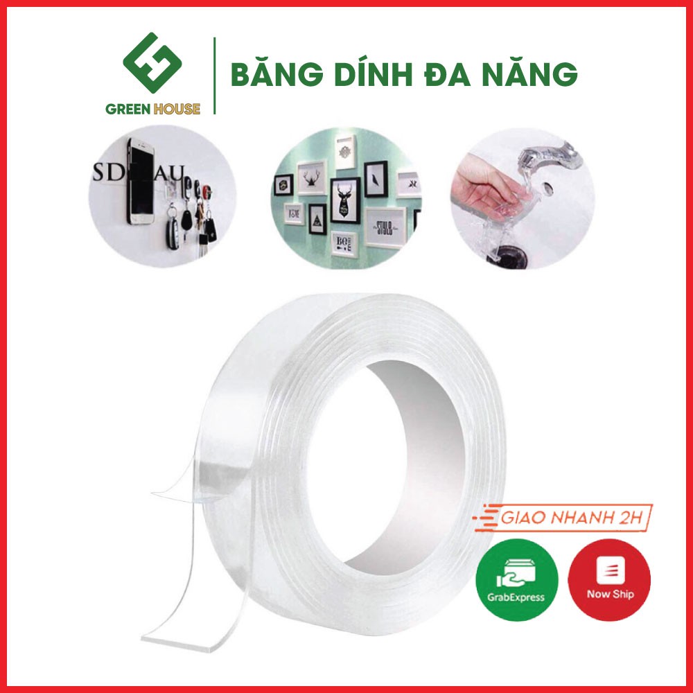 Băng dính nano 2 mặt đa năng, siêu dính, chịu lực tốt siêu bền