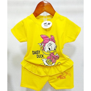 Bộ quần áo bé gái cotton vịt Donald xinh xắn-SP016TN