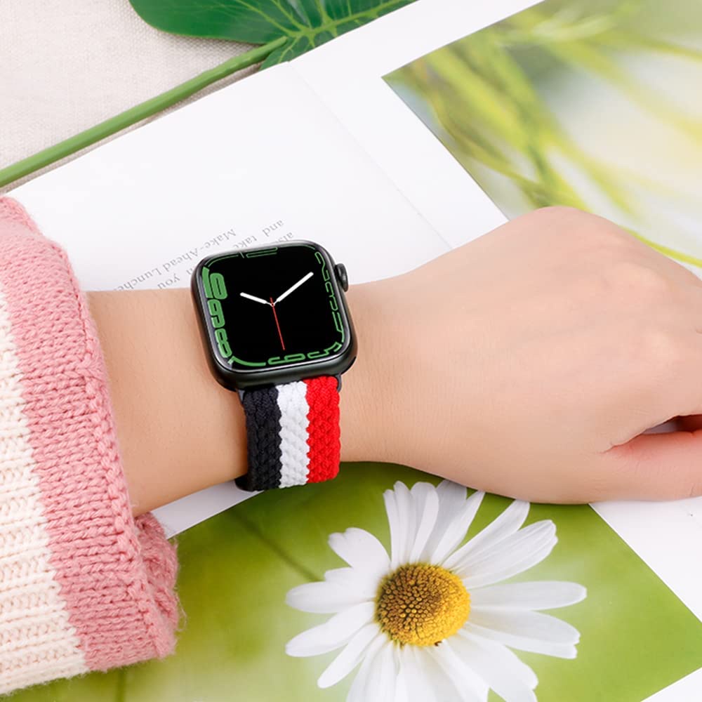 Dây Đeo Đồng Hồ Thông Minh Bằng Nylon Co Giãn 7 45mm 41mm Cho iWatch Series 6 5 4 3