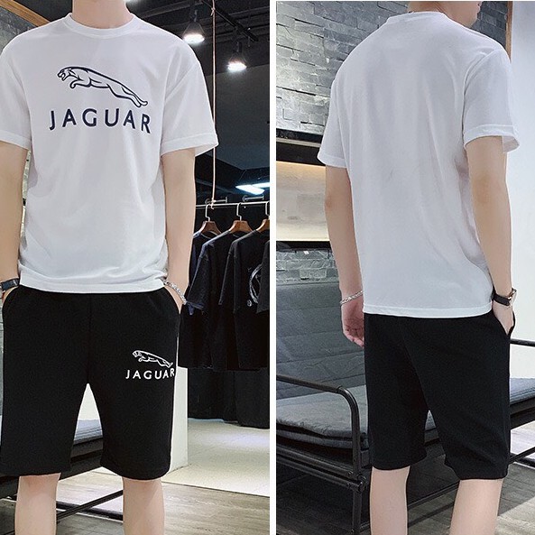 Bộ hè thể thao nam chất cotton Co Dãn, kiểu dáng Hàn họa tiết trẻ trung năng đông. bộ quần áo nam cộc tay mặc nhà | BigBuy360 - bigbuy360.vn