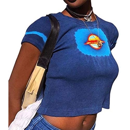 Áo Thun Croptop Tay Ngắn In Họa Tiết Đồ Họa Miaouyo Cr1 Y2K Thời Trang Cho Nữ