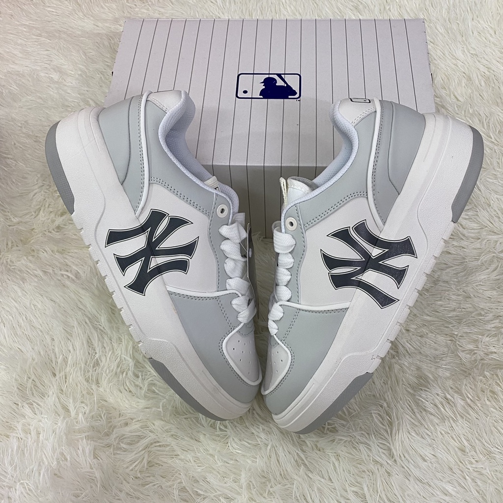 Giày Thể Thao MLB Chunky Liner New York Yankees trắng xám hot trend 2022, MLB Chunky xám [FREESHIP + FULL BOX]