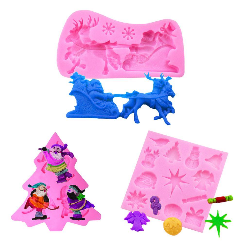 YNATURAL Khuôn Silicone Làm Bánh Phong Cách Giáng Sinh