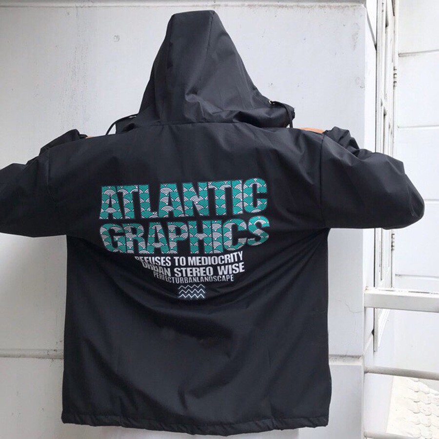 ÁO KHOÁC DÙ Rap Atlantic Graphics (M790 - Kèm Ảnh Thật - Có Form Rộng XL)