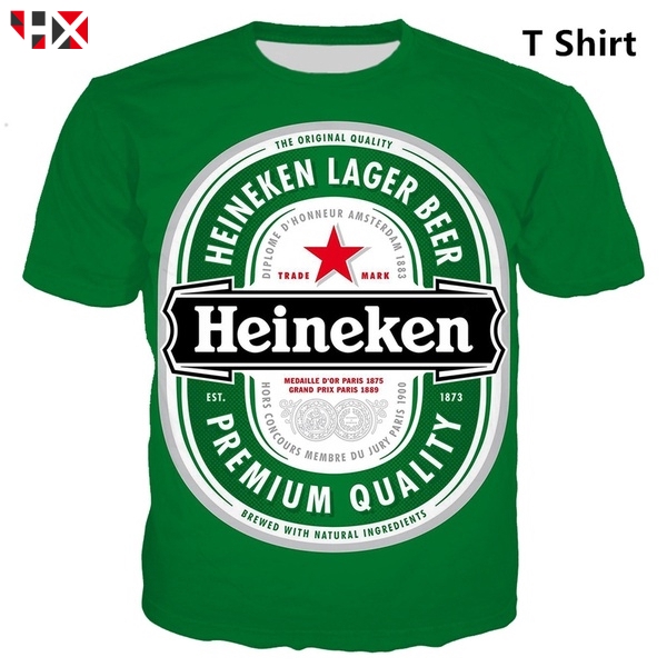 Hx Bia Heineken Ba Chiều In Hình Áo Thun Bé Trai Bé Gái Quần Áo Phong Cách Thường Ngày Vui Vẻ Bia Áo Thun Top