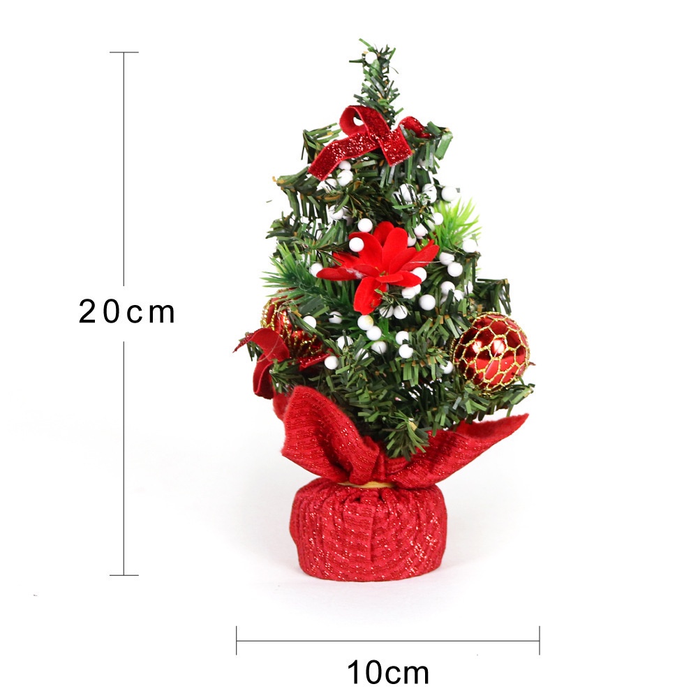 Cây thông Noel Nhỏ 20cm Trang Trí Để Bàn Có Phụ Kiện , Qủa Châu