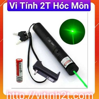 ( HÓC MÔN) Đèn pin Laser Laze MV – 303 (Đen) tia xanh được tặng pin sạc và sạc