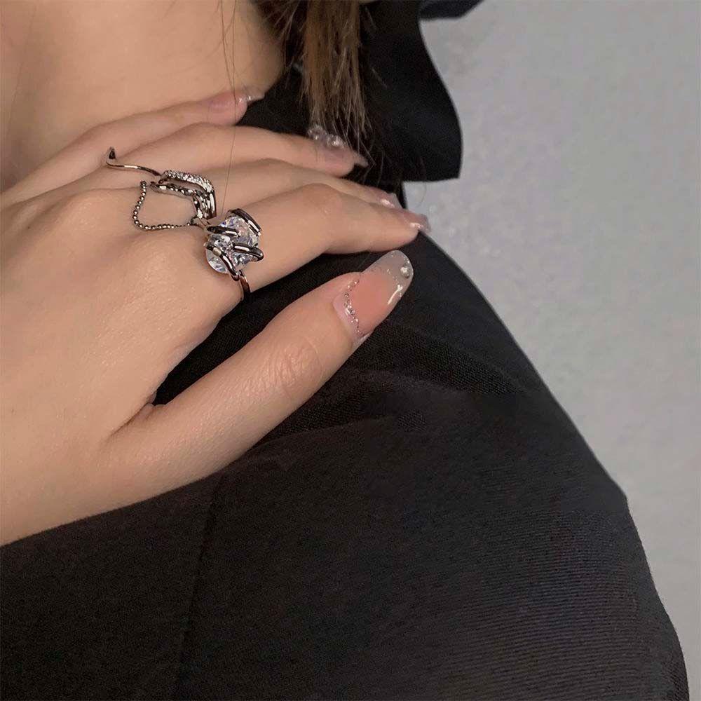 Nhẫn Dây Xích Phong Cách Hip Hop Punk Cá Tính|Nhẫn Khớp Ngón Tay Độc Đáo Cá Tính