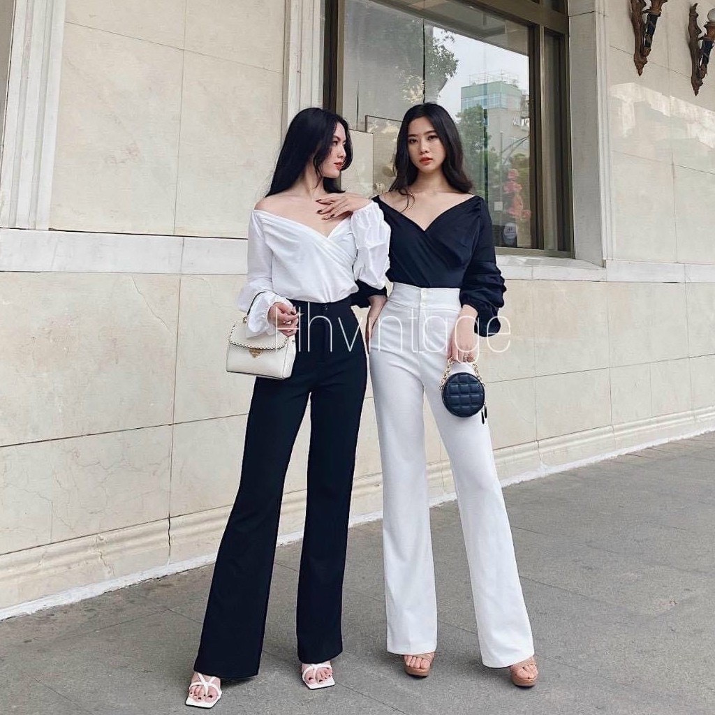 [ Hàng Cao Cấp Loại 1 + Ảnh Thật ] Quần Ống Loe Cạp Cao Vải Co Dãn Không Bai Không Xù YONI Clothings NA002 | BigBuy360 - bigbuy360.vn