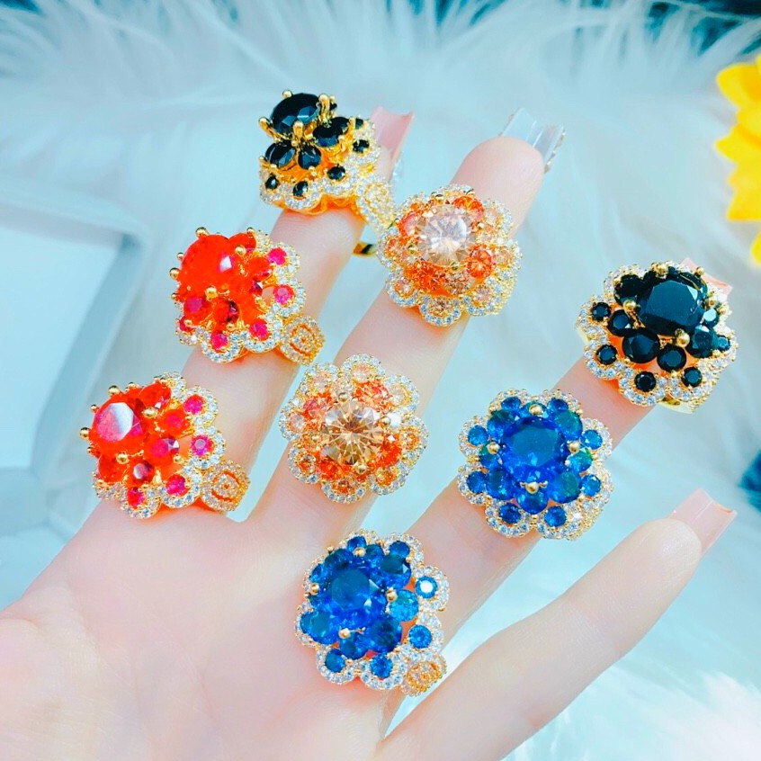 Nhẫn Đá Phong T.h.ủ.y Nhiều Màu Tha Hồ Lựa Chọn Y Màu 18k Sang Trọng Kết Hợp Với Quần Áo Nhiều Màu Thoải Mái