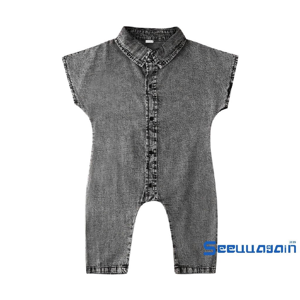 Bộ Áo Liền Quần Denim Xinh Xắn Dành Cho Bé