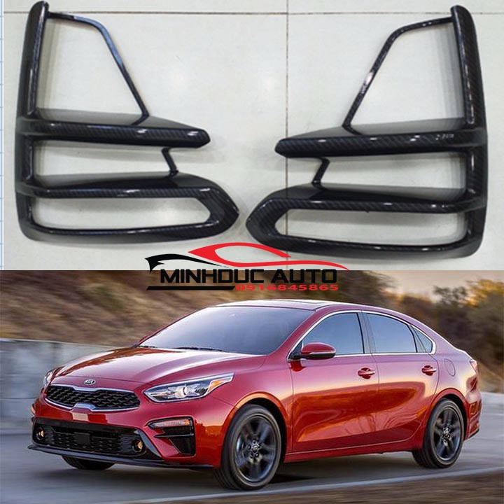 Ốp viền đèn gầm cacbon trước Kia Cerato 2019