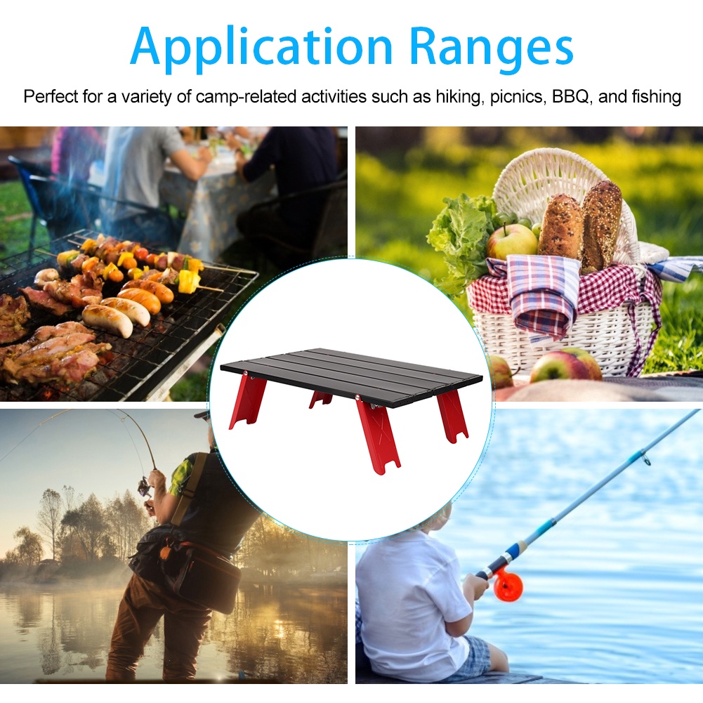 Hàng Hot Bàn Xếp Mini Bằng Hợp Kim Nhôm Di Động Tiện Dụng Mang Theo Dã Ngoại/ Cắm Trại Hàng giao ngayvirgina056