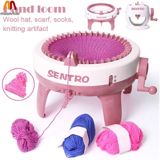 Knitting Machine Smart Weaving Loom Round Knitting Machines Knitting Board Rotating Double Knit Loom for Sock Hat