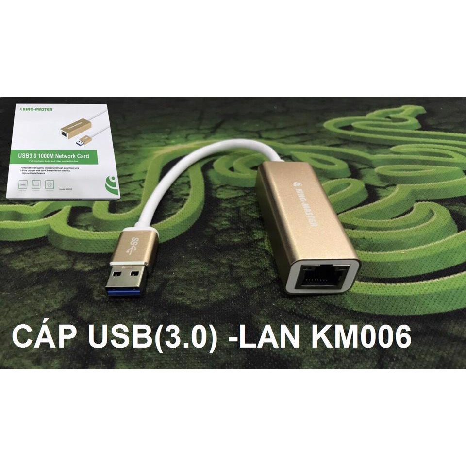 Hub chuyển USB 3.0 sang LAN (RJ45) KINGMASTER KM006 - tốc độ truyền tải 100/1000Mps (nhiều màu) - Nhất Tín Computer