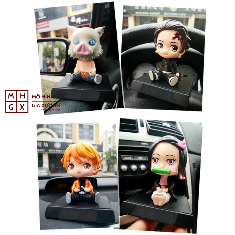 Mô Hình Kimetsu no Yaiba Chibi lắc đầu Kamado Tanjirou ,Hashibira Inosuke, Agatsuma Zenitsu , Kamado Nezuko - Figure