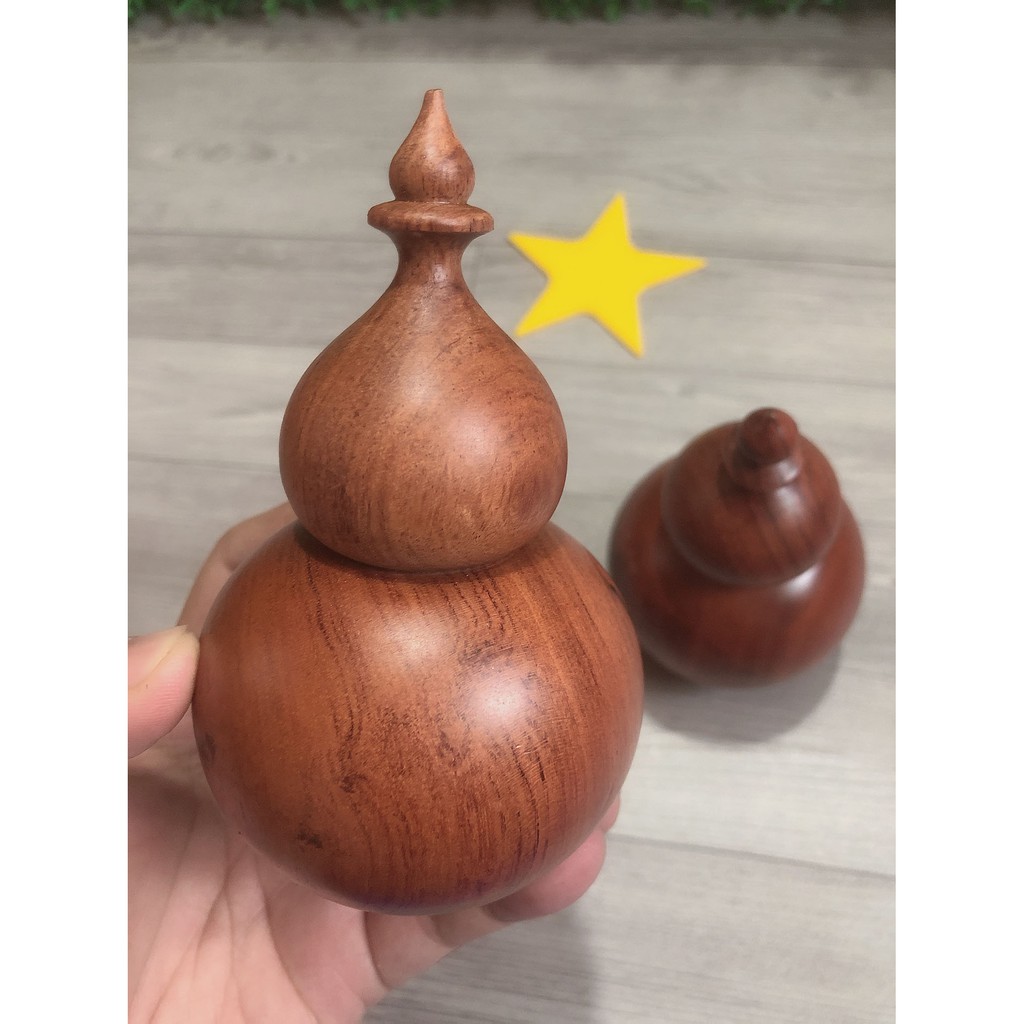 Lọ Đựng Tăm gỗ Hương Cao Cấp Hình Quả Hồ Lô