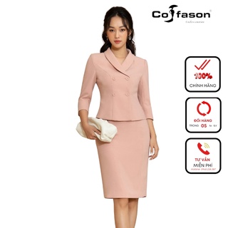 Áo vest công sở nữ cổ sam, áo vest cổ sam thiết kế Cofason thumbnail