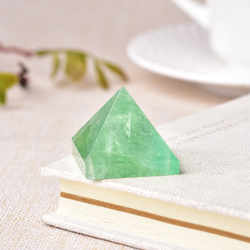 Đá Pha Lê Fluorite Tự Nhiên Hình Kim Tự Tháp Luân Xa Reiki Pha Lê Năng Lượng Trang Trí Nhà Cửa