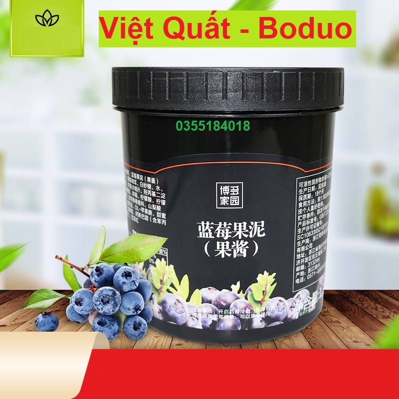 Mứt sốt Việt Quất Boduo Pha chế trà sữa - trà hoa quả Hộp 1.3kG Hàng chính hãng