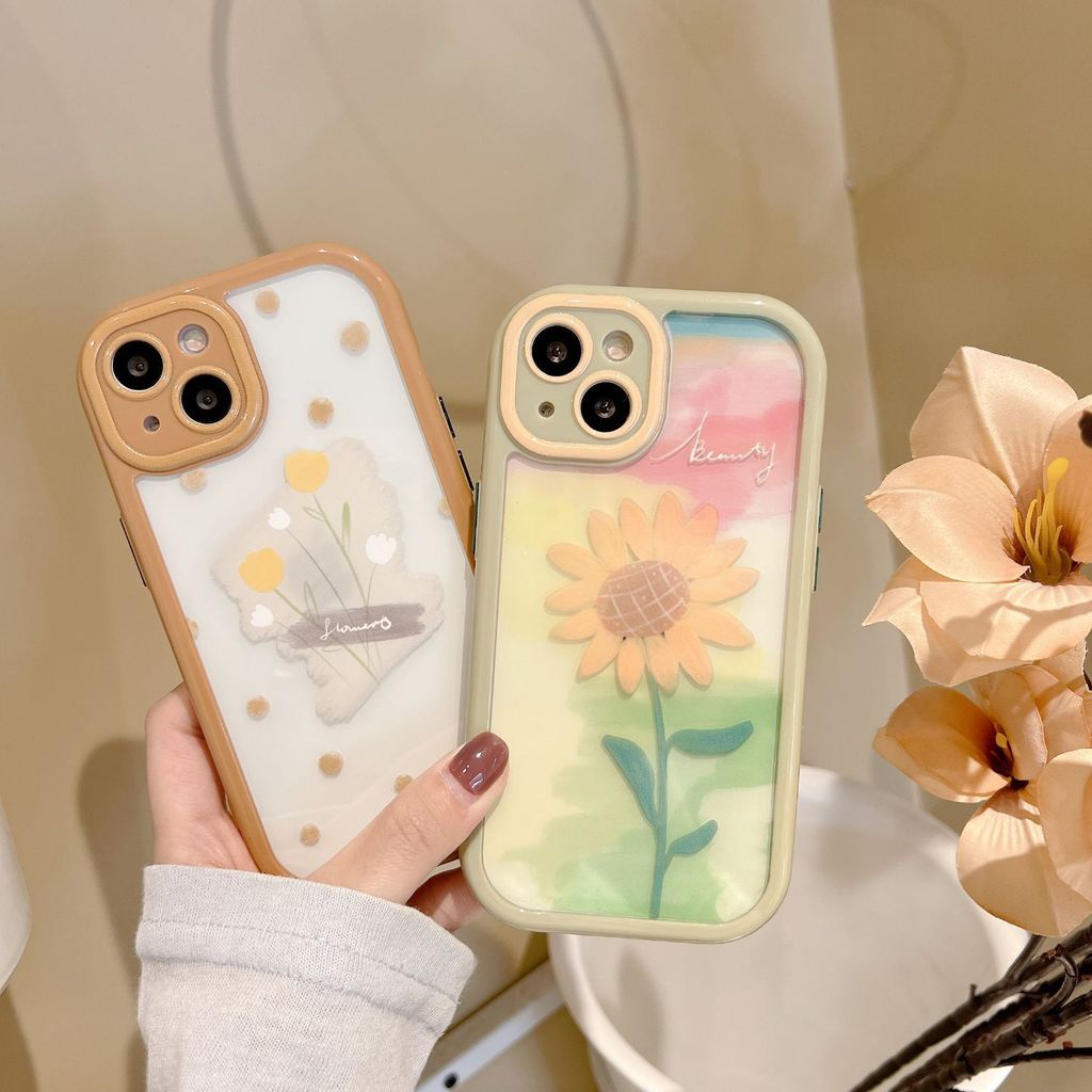 Ốp Điện Thoại Họa Tiết Hoa Hướng Dương Nhỏ Xinh Cho iPhone 12 13 11 Pro Max X Xs Max Xr