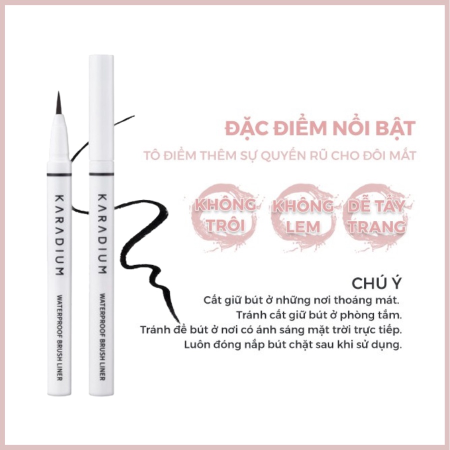 [Mẫu Mới] Bút Dạ Kẻ Mắt Nước KARADIUM siêu đen,siêu nét chống nước - Hàn Quốc