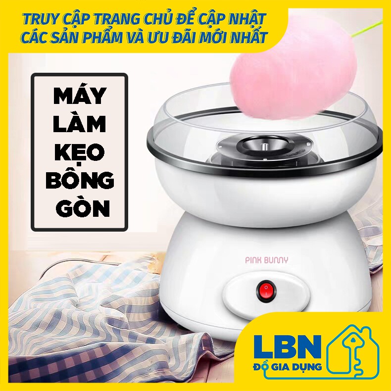 [CÓ SẴN] MÁY LÀM KẸO BÔNG GÒN HÃNG PINK BUNNY CANDY COTTON MINI TIỆN LỢI THÔNG MINH