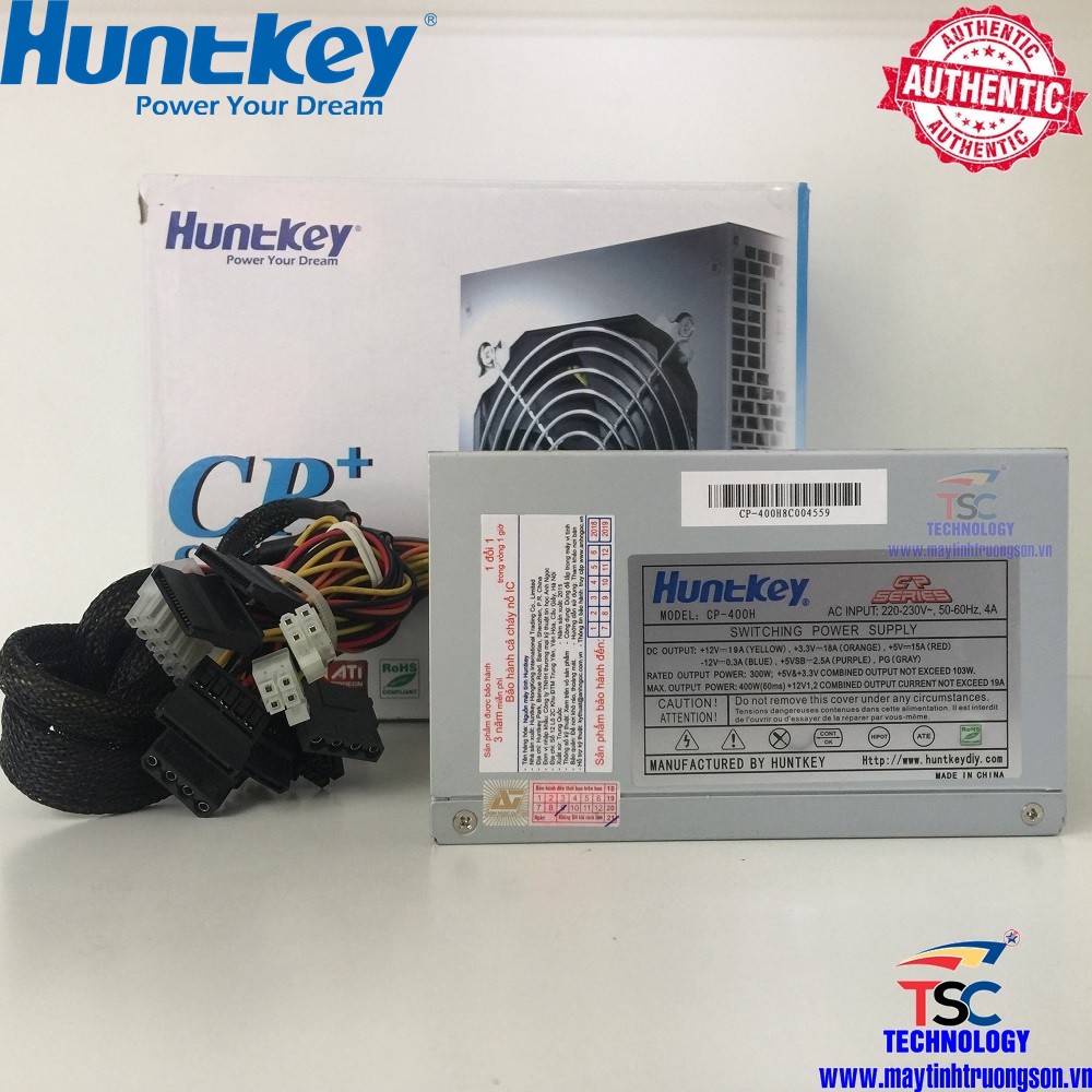 Nguồn Máy Tính HUNTKEY CP-400H 400W Fan 12cm | Bảo Hành 3 Năm Chính Hãng ANC