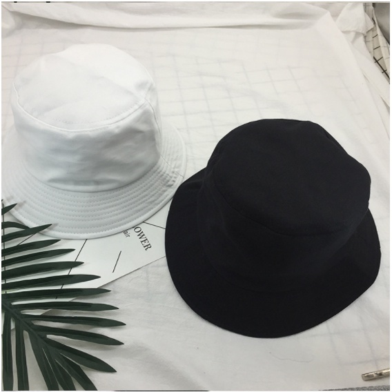 Mũ bucket trơn đen, trắng, nón tai bèo vành tròn phong cách GD form unisex nam nữ - B01
