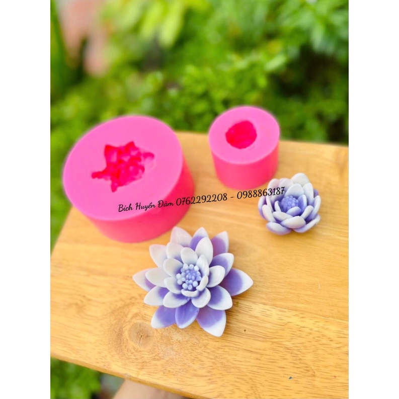 Khuôn silicon Hoa súng lớn/nhỏ làm rau câu
