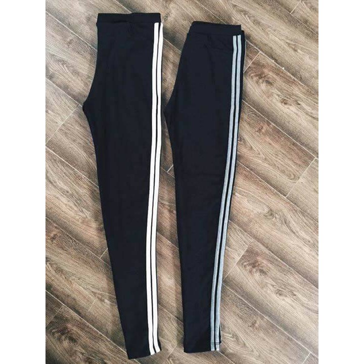 quần legging kẻ 2 sọc và legging trơn 39k