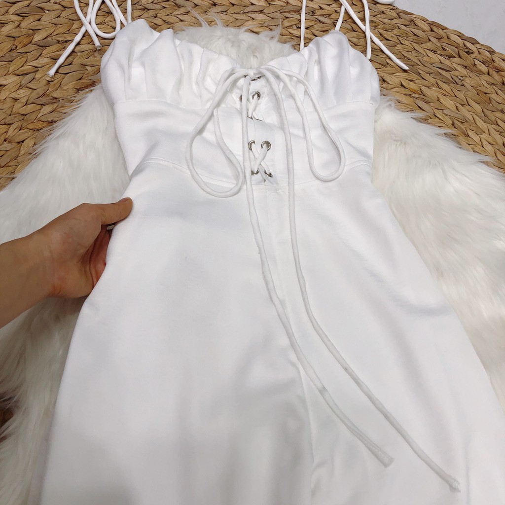 MANGOO JUMPSUIT- Jumpsuit đan dây dáng dài ống rộng