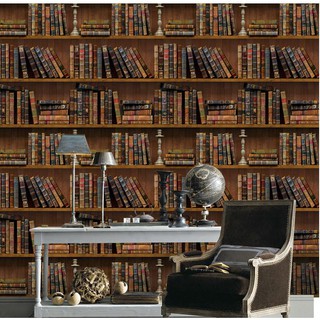 1 mét giấy dán tường kệ sách 3D- khổ rộng 45cm  có keo sẵn