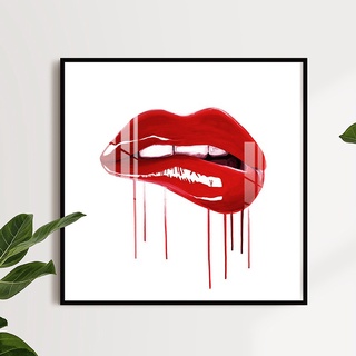 Tranh Laminate Tráng Gương - Tranh Treo Tường Phong Cách Pop Art Lips (Bộ 1 tấm)