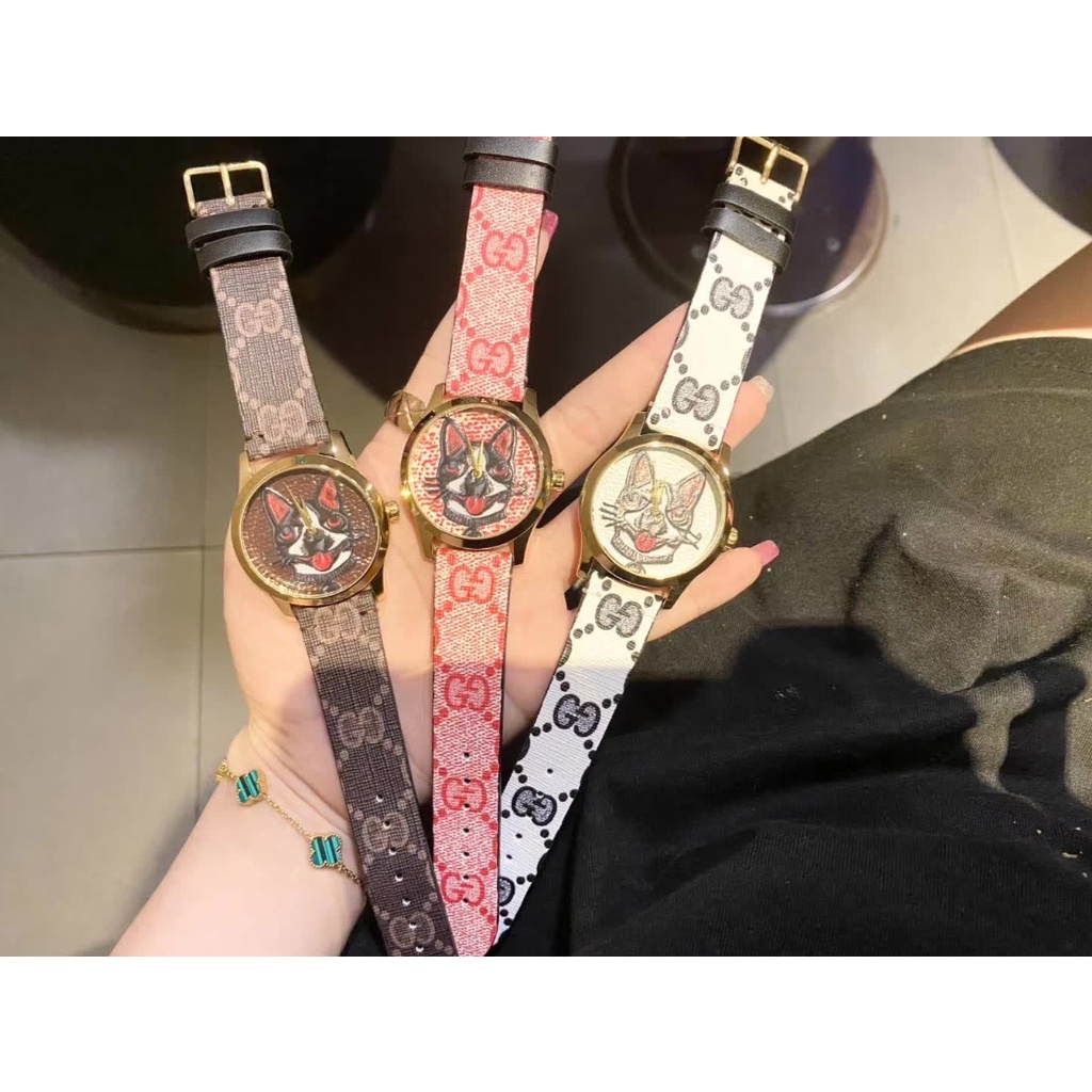Đồng Hồ Đeo Tay Mặt Hình Đầu Sói Gucci 2022 Dành Cho Nam Và Nữ