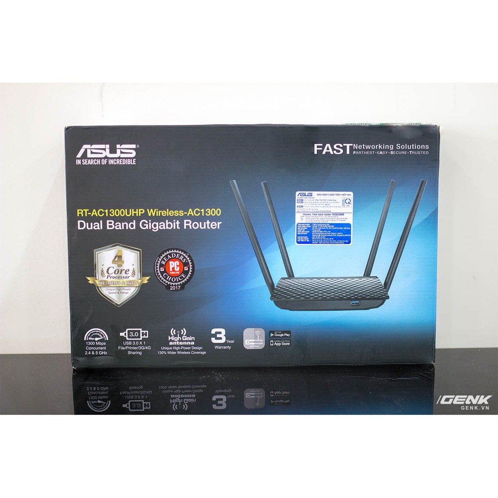 Wi-Fi Asus hai băng tầng với MU-MIMO  RT-AC1300UHP (hàng CH có VAT)