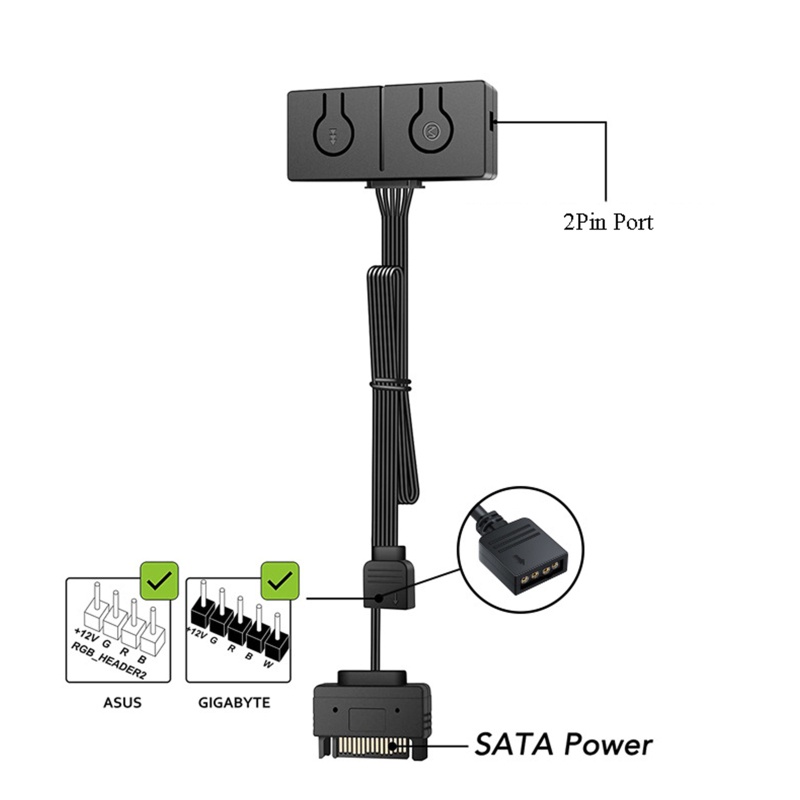Bộ Chuyển Đổi Quạt RGB 5V Sang 12V 4pin Điều Khiển Bằng Tay