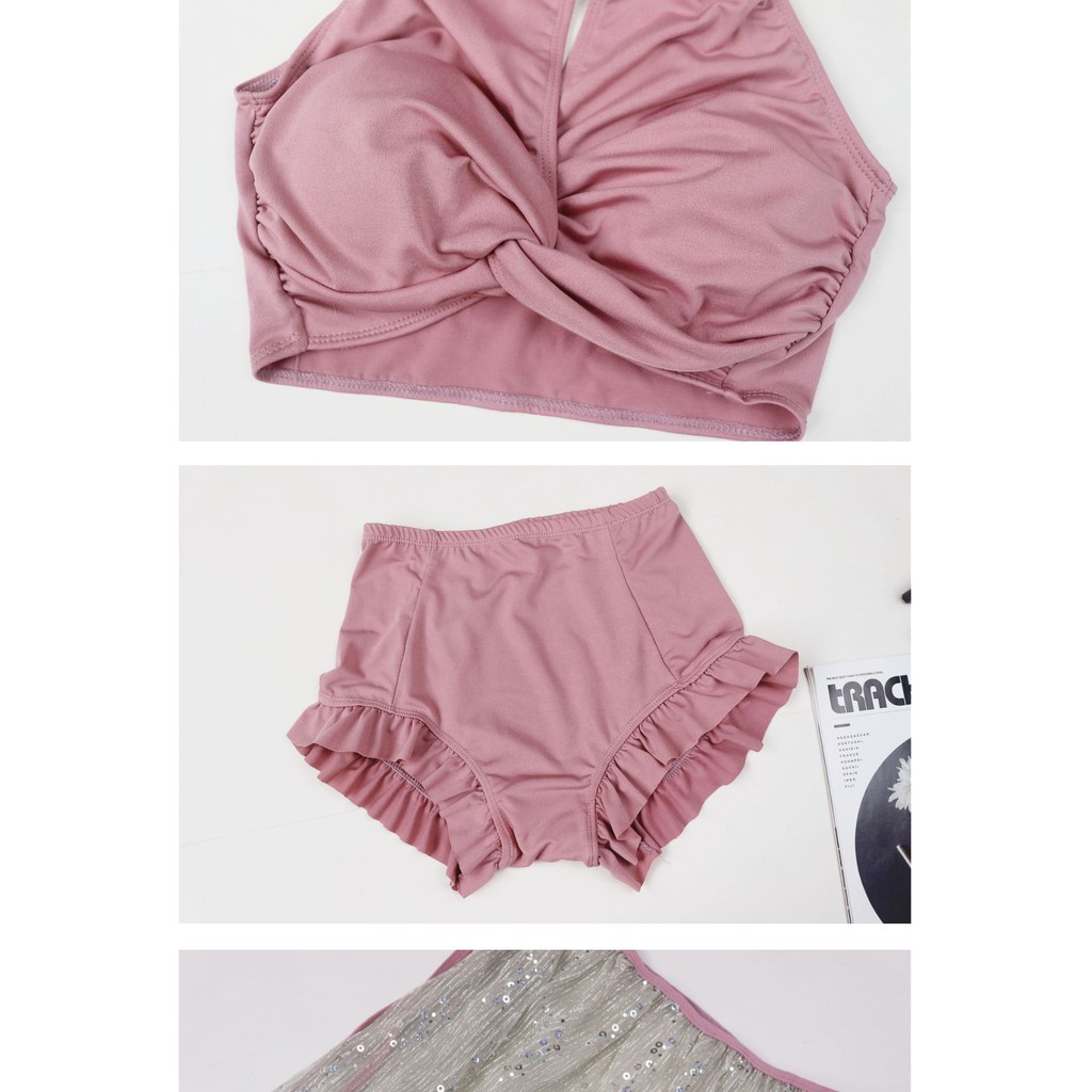 Bikini đồ bơi nữ đi biển 3 mảnh kín đáo dễ thương