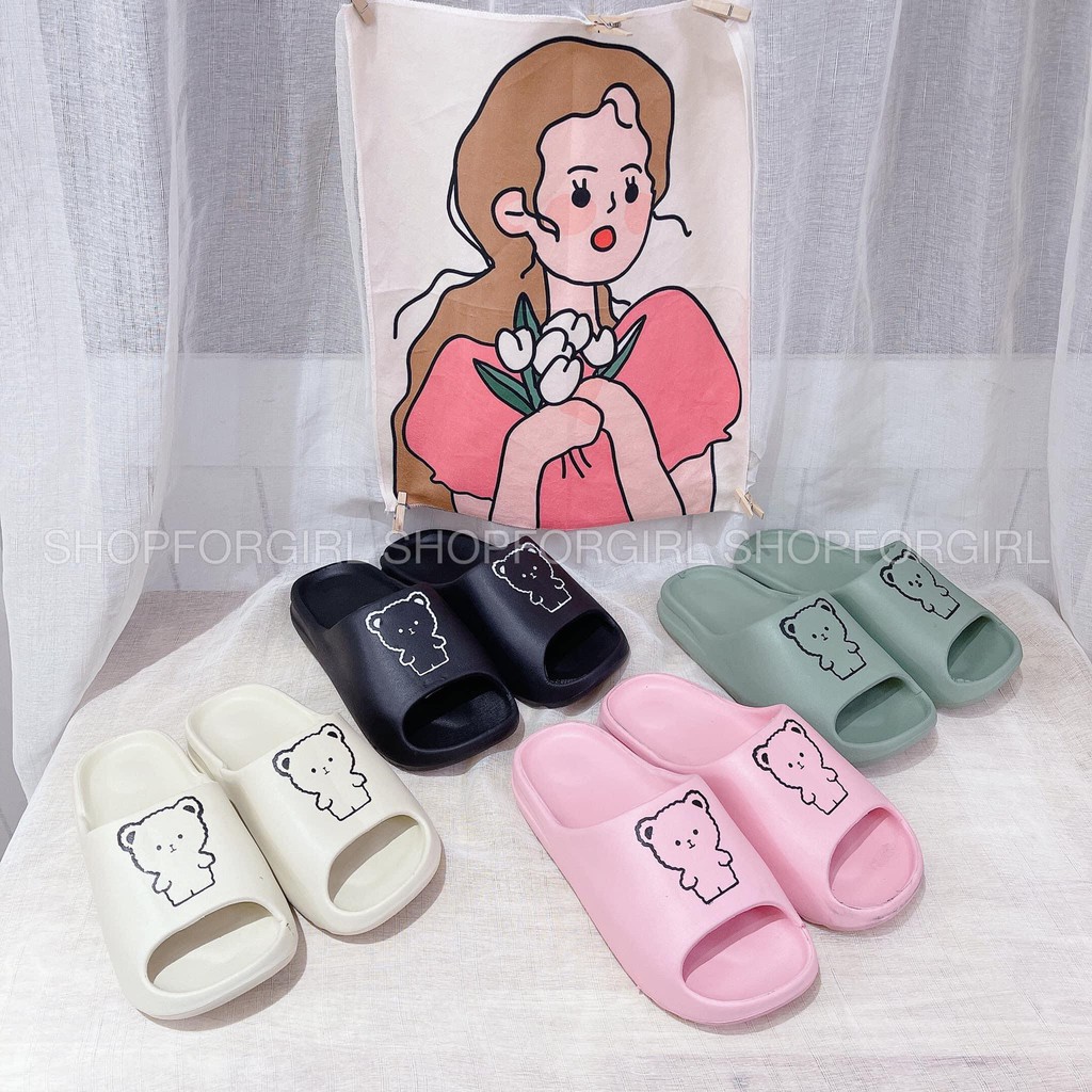 Dép bánh mì hình gấu hot trend , chống trơn trượt  ( ngẫu nhiên màu )- shop8868