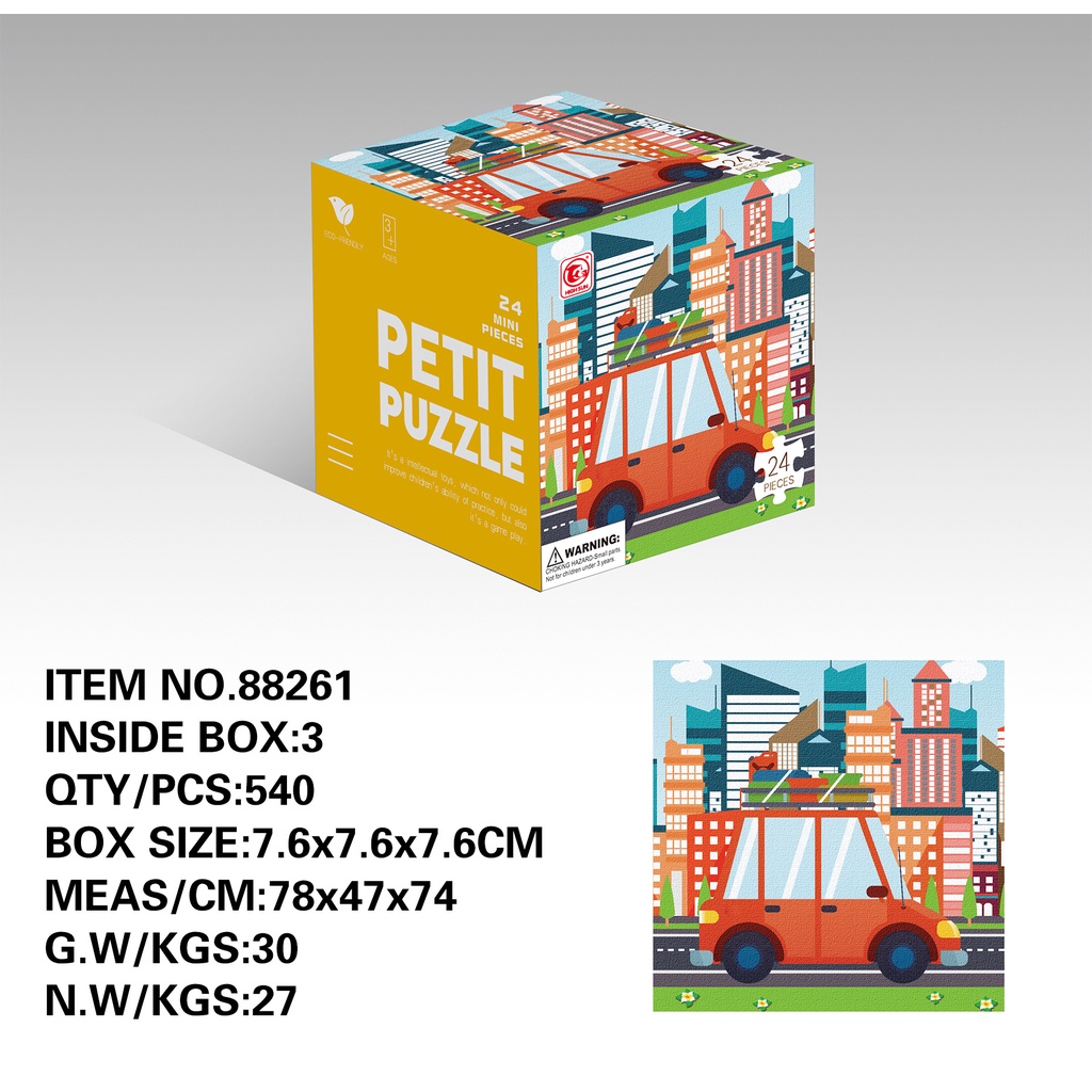 Bảng xếp hình mini ZHAN QI TOYS bằng gỗ hình hoạt hình gồm 24 mảnh có kích thước 9x9 cho bé