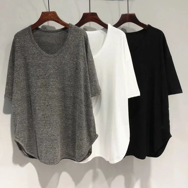 Áo Thun Nữ oversize Tay Ngắn Cổ Chữ u Mùa Hè