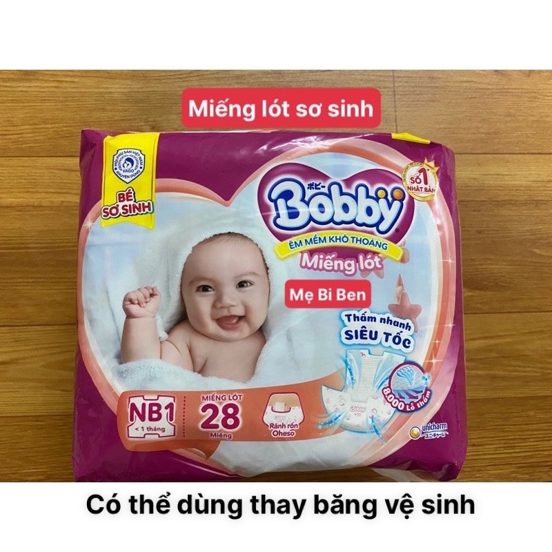 [GÓI NHỎ 28m] Miếng Lót sơ sinh Bobby Newborn 1-28 miếng - cho bé dưới 1 tháng tuổi